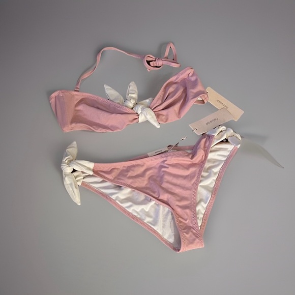 Eberjey Other - Eberjey Garland Pink and Cream Bikini Set Size Small